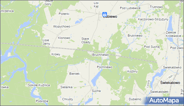 mapa Bruchniewo, Bruchniewo na mapie Targeo