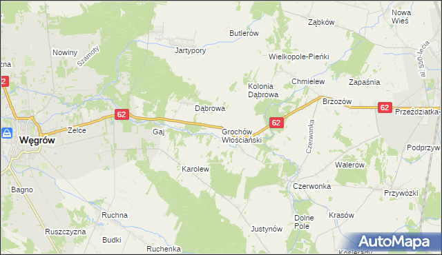 mapa Grochów Włościański, Grochów Włościański na mapie Targeo