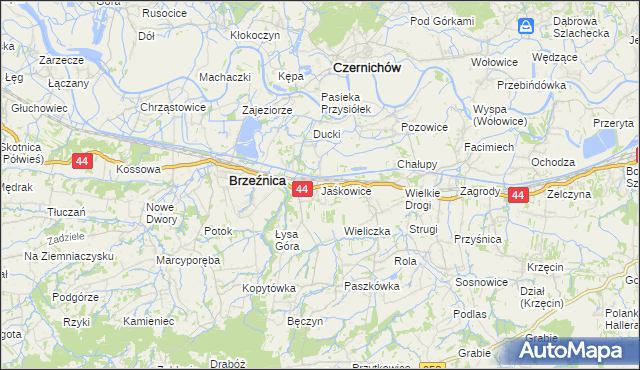 mapa Jaśkowice gmina Skawina, Jaśkowice gmina Skawina na mapie Targeo