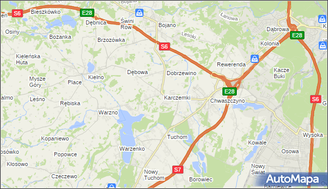 mapa Karczemki gmina Szemud, Karczemki gmina Szemud na mapie Targeo