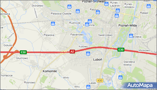 mapa Kotowo gmina Poznań, Kotowo gmina Poznań na mapie Targeo