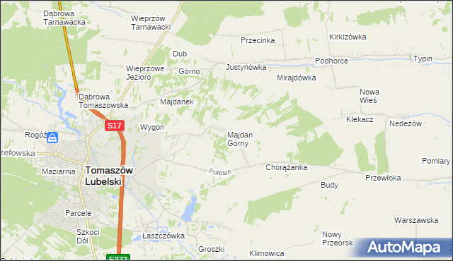 mapa Majdan Górny, Majdan Górny na mapie Targeo