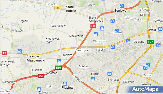 mapa Mory gmina Ożarów Mazowiecki, Mory gmina Ożarów Mazowiecki na mapie Targeo