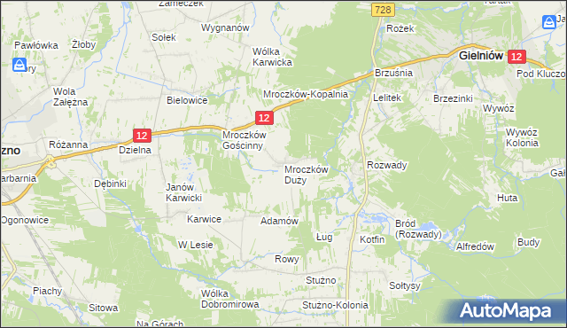 mapa Mroczków Duży, Mroczków Duży na mapie Targeo