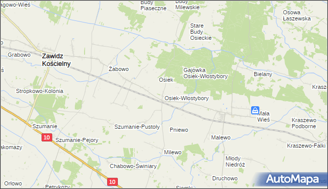 mapa Osiek-Włostybory, Osiek-Włostybory na mapie Targeo
