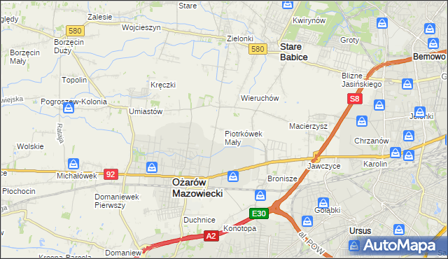 mapa Piotrkówek Mały, Piotrkówek Mały na mapie Targeo