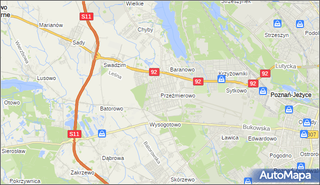 mapa Przeźmierowo, Przeźmierowo na mapie Targeo
