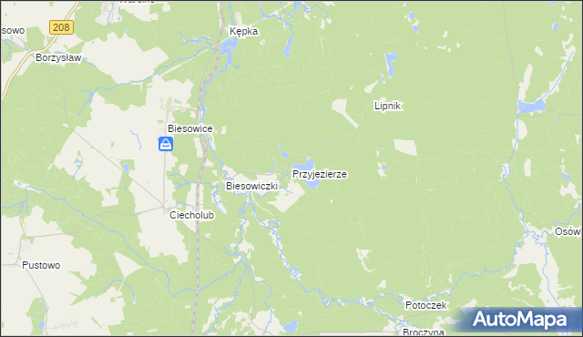mapa Przyjezierze gmina Kępice, Przyjezierze gmina Kępice na mapie Targeo