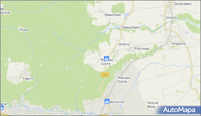 mapa Rekowo Górne, Rekowo Górne na mapie Targeo