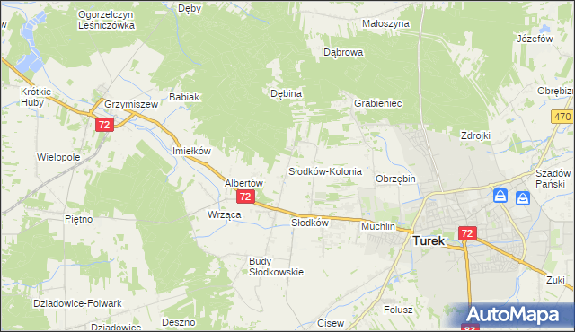 mapa Słodków-Kolonia, Słodków-Kolonia na mapie Targeo