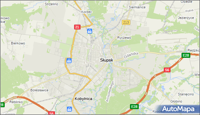mapa Słupska, Słupsk na mapie Targeo