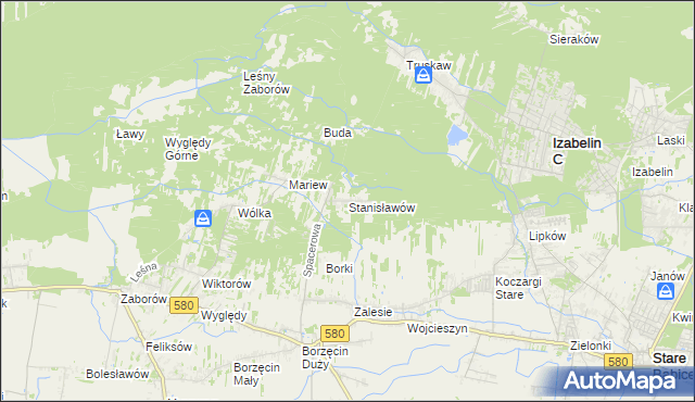 mapa Stanisławów gmina Stare Babice, Stanisławów gmina Stare Babice na mapie Targeo