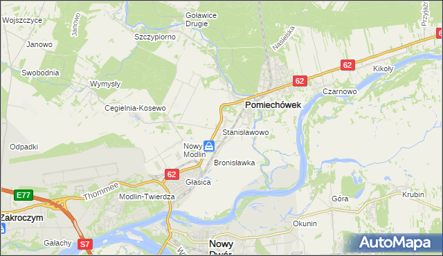mapa Stanisławowo gmina Pomiechówek, Stanisławowo gmina Pomiechówek na mapie Targeo