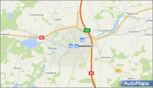 mapa Świebodzin, Świebodzin na mapie Targeo