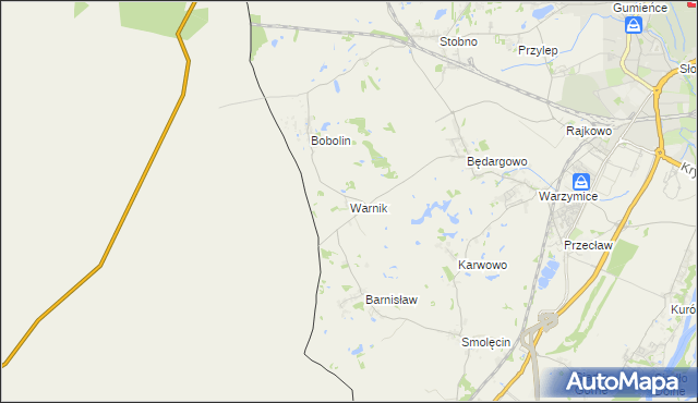 mapa Warnik, Warnik na mapie Targeo