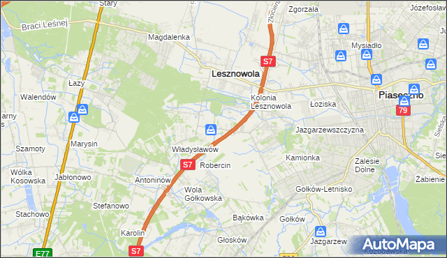 mapa Wilcza Góra gmina Lesznowola, Wilcza Góra gmina Lesznowola na mapie Targeo
