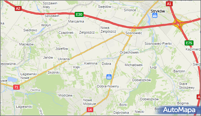 mapa Witanówek, Witanówek na mapie Targeo