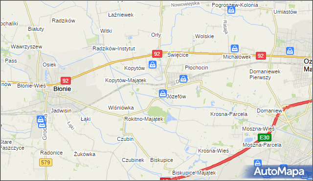 mapa Wolica gmina Ożarów Mazowiecki, Wolica gmina Ożarów Mazowiecki na mapie Targeo