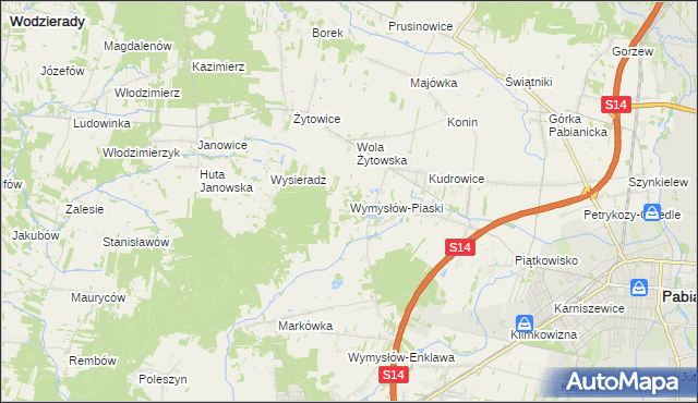 mapa Wymysłów-Piaski, Wymysłów-Piaski na mapie Targeo