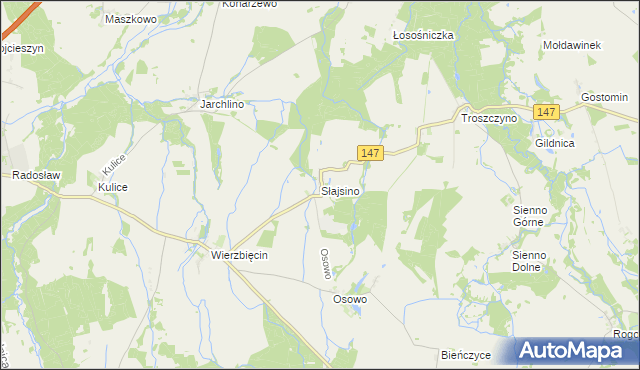 mapa Słajsino, Słajsino na mapie Targeo