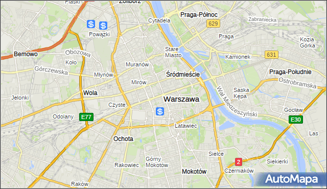 mapa Warszawy, Warszawa na mapie Targeo