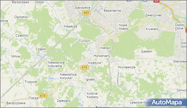 mapa Horodniany, Horodniany na mapie Targeo