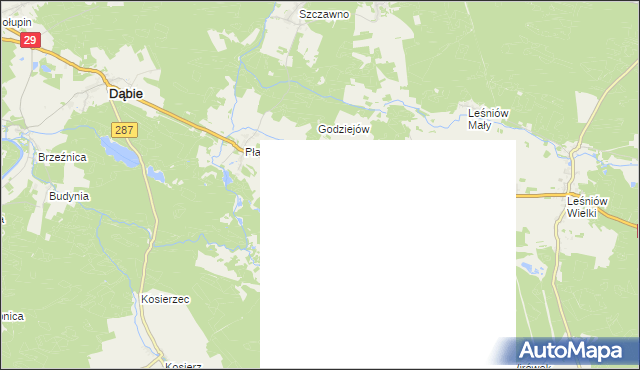mapa Gronów gmina Dąbie, Gronów gmina Dąbie na mapie Targeo