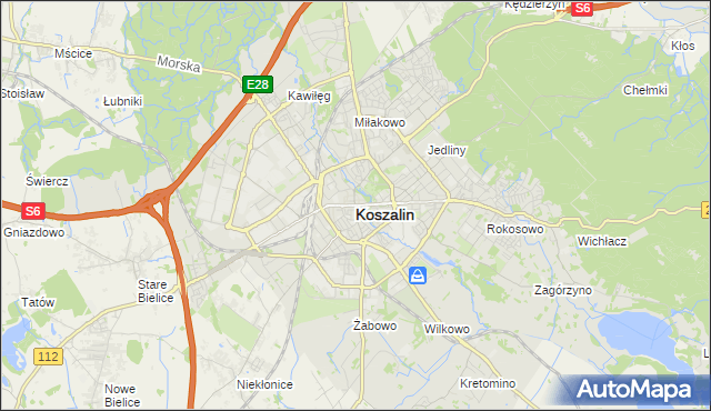 mapa Koszalina, Koszalin na mapie Targeo