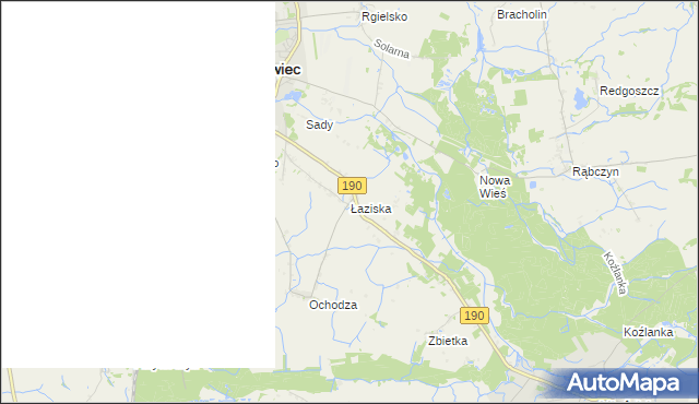 mapa Łaziska gmina Wągrowiec, Łaziska gmina Wągrowiec na mapie Targeo