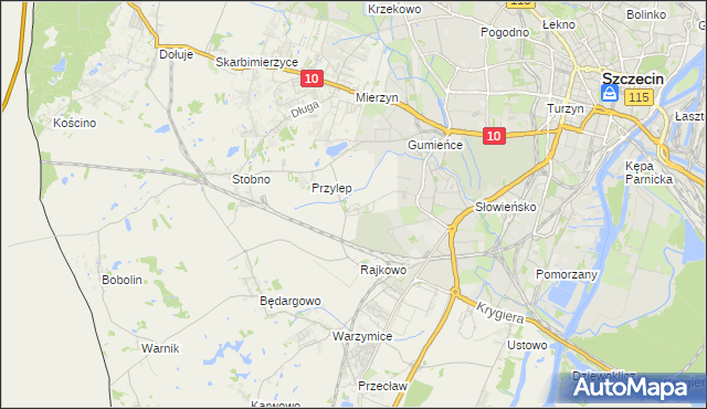 mapa Ostoja gmina Kołbaskowo, Ostoja gmina Kołbaskowo na mapie Targeo