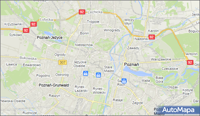 mapa Święty Wojciech gmina Poznań, Święty Wojciech gmina Poznań na mapie Targeo
