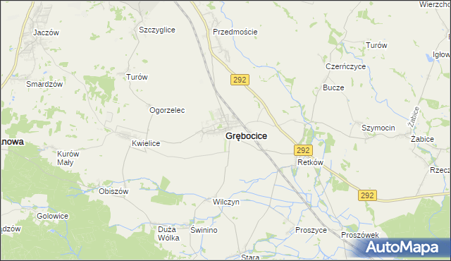 mapa Grębocice, Grębocice na mapie Targeo