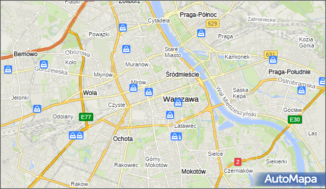 mapa Warszawy, Warszawa na mapie Targeo