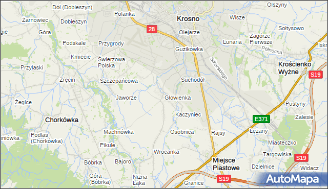 mapa Głowienka, Głowienka na mapie Targeo