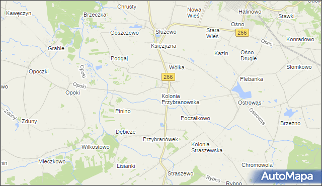 mapa Kolonia Przybranowska, Kolonia Przybranowska na mapie Targeo