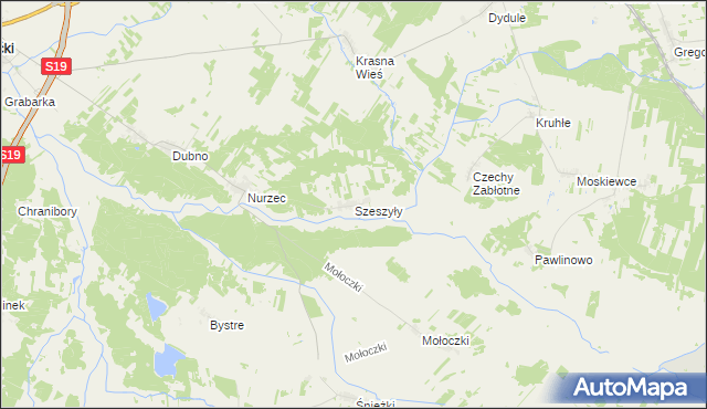 mapa Szeszyły, Szeszyły na mapie Targeo