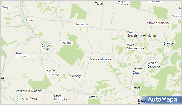 mapa Węglinek gmina Batorz, Węglinek gmina Batorz na mapie Targeo