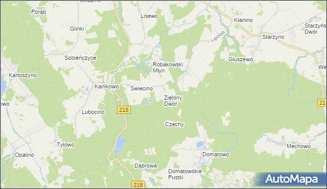mapa Zielony Dwór gmina Krokowa, Zielony Dwór gmina Krokowa na mapie Targeo
