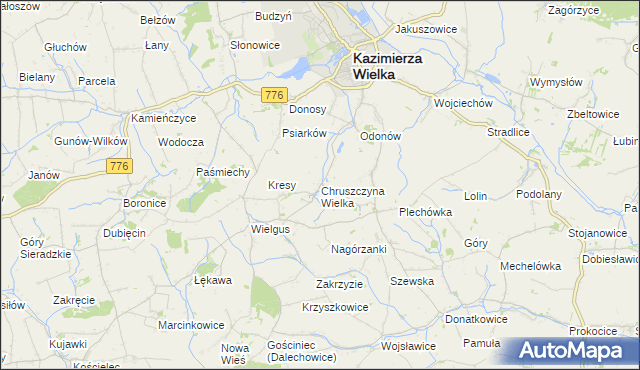 mapa Chruszczyna Wielka, Chruszczyna Wielka na mapie Targeo