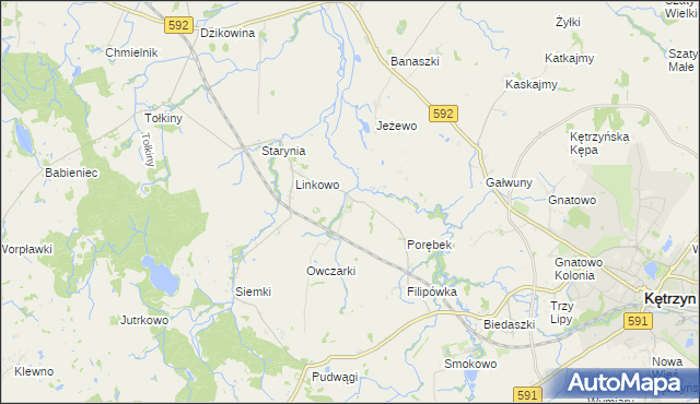 mapa Kotkowo gmina Kętrzyn, Kotkowo gmina Kętrzyn na mapie Targeo