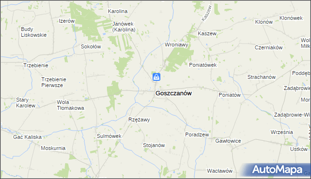 mapa Goszczanów, Goszczanów na mapie Targeo