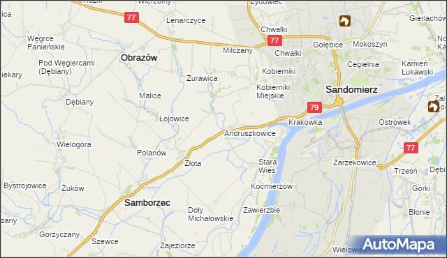mapa Andruszkowice, Andruszkowice na mapie Targeo