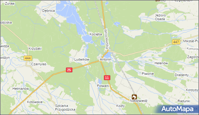 mapa Antonin gmina Przygodzice, Antonin gmina Przygodzice na mapie Targeo