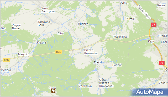 mapa Brzóza Królewska, Brzóza Królewska na mapie Targeo