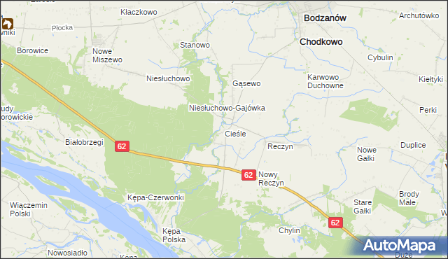 mapa Cieśle gmina Bodzanów, Cieśle gmina Bodzanów na mapie Targeo