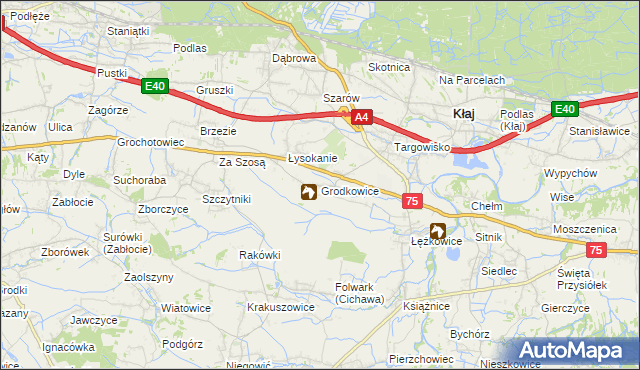 mapa Grodkowice, Grodkowice na mapie Targeo