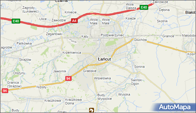 mapa Łańcut, Łańcut na mapie Targeo