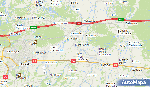 mapa Maszkienice, Maszkienice na mapie Targeo