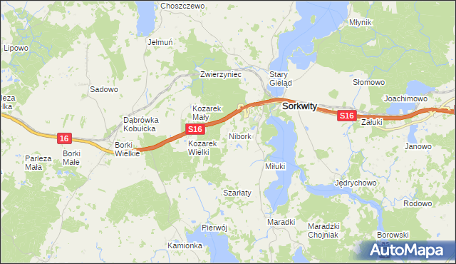 mapa Nibork, Nibork na mapie Targeo