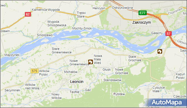 mapa Nowa Mała Wieś, Nowa Mała Wieś na mapie Targeo